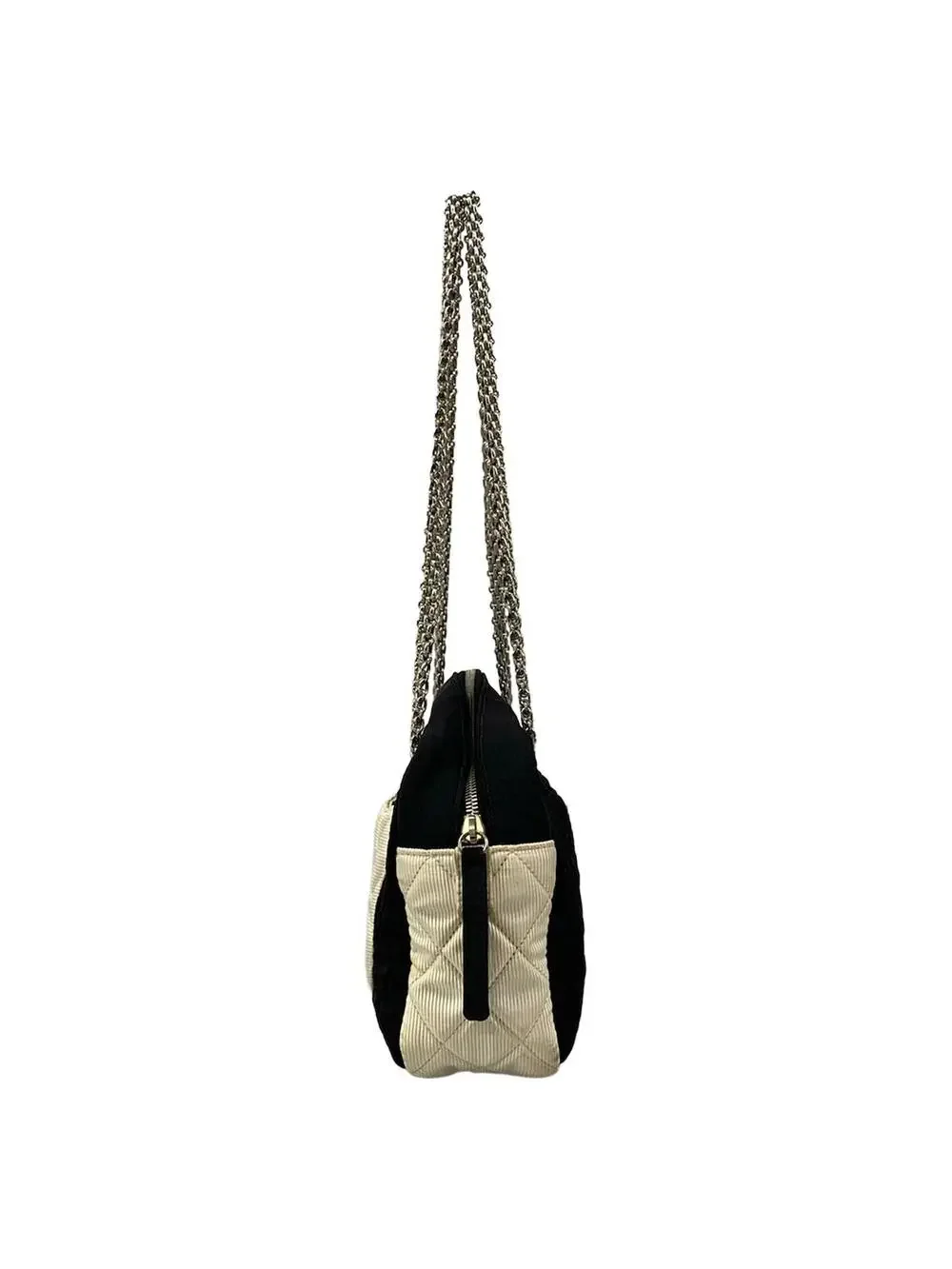 Chanel 2.55 Matelass Black White Nylon #295569C96B